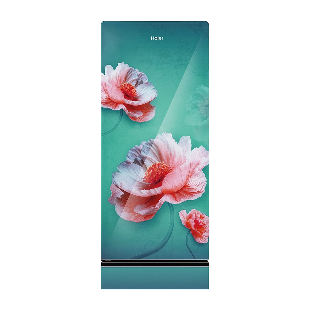 Haier 190 L 5 Star Flocean Green Glass Single Door Refrigerator