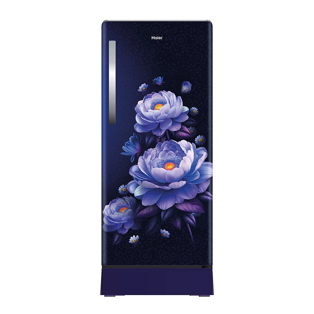 Haier 190 L 5 Star Marine Blossom Glass Single Door Refrigerator