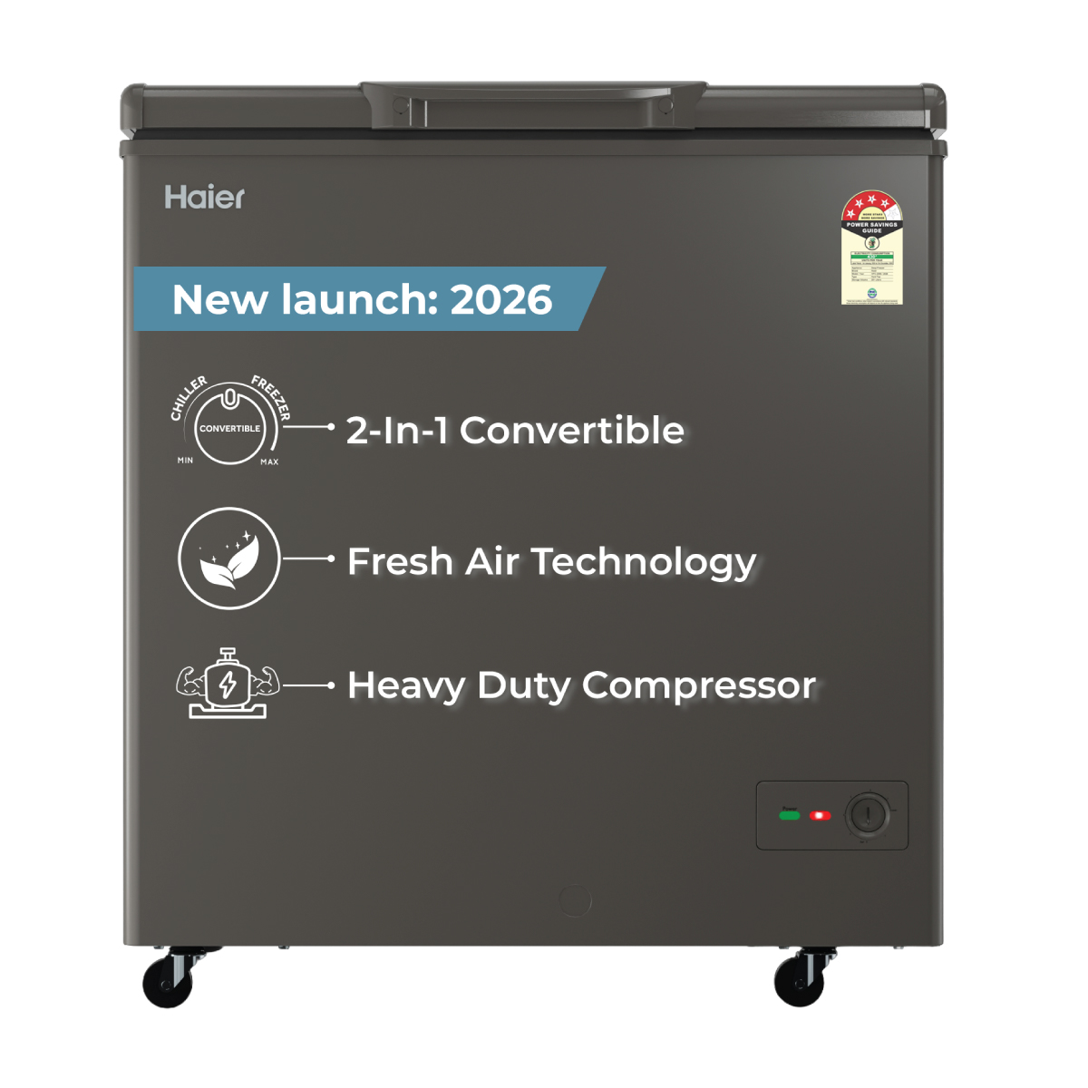 Haier Deep Freezer 235L Hard Top Convertible Single Door (Titanium)