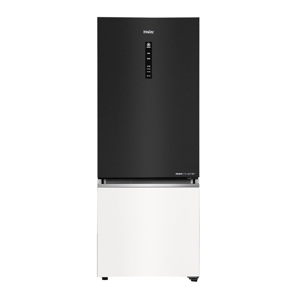 Haier 325 L 2 Star Black white Glass  Bottom Mount Refrigerator